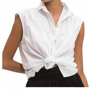 NEW CALI DREAMING daisy sleeveless shirt in white